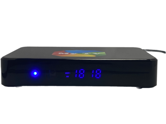 MY TV HS818 PRO Android TV Box. 6 Months Free 4500 Worldwide Channels Included Caribbean. Plus Details When it Expired to Renew. 5G WiFi, 4K Ultra HD, Quad Core Android 9.1/Linux, Voice Control.